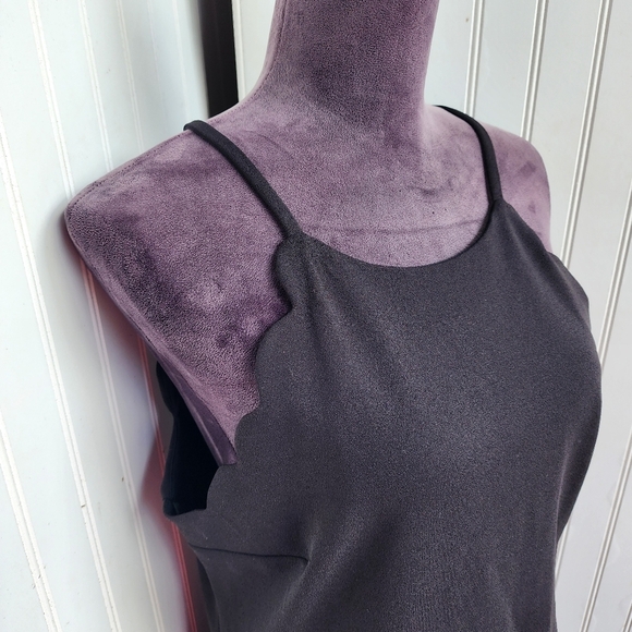 IZ Byer Womens Halter Scalloped Short Little Black Stretch Dress Size XL - Picture 3 of 12